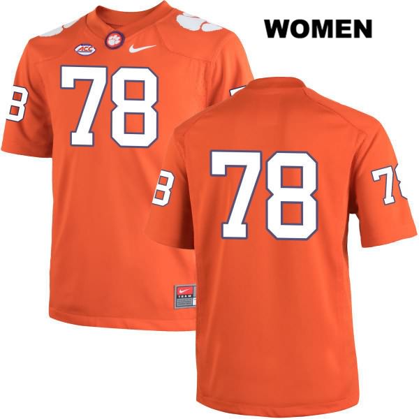 Women's Clemson Tigers #78 Chandler Reeves Stitched Orange Authentic Nike No Name NCAA College Football Jersey SWE8246BG